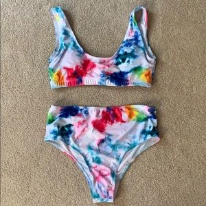Pink Lily Tie-Dye Bikini